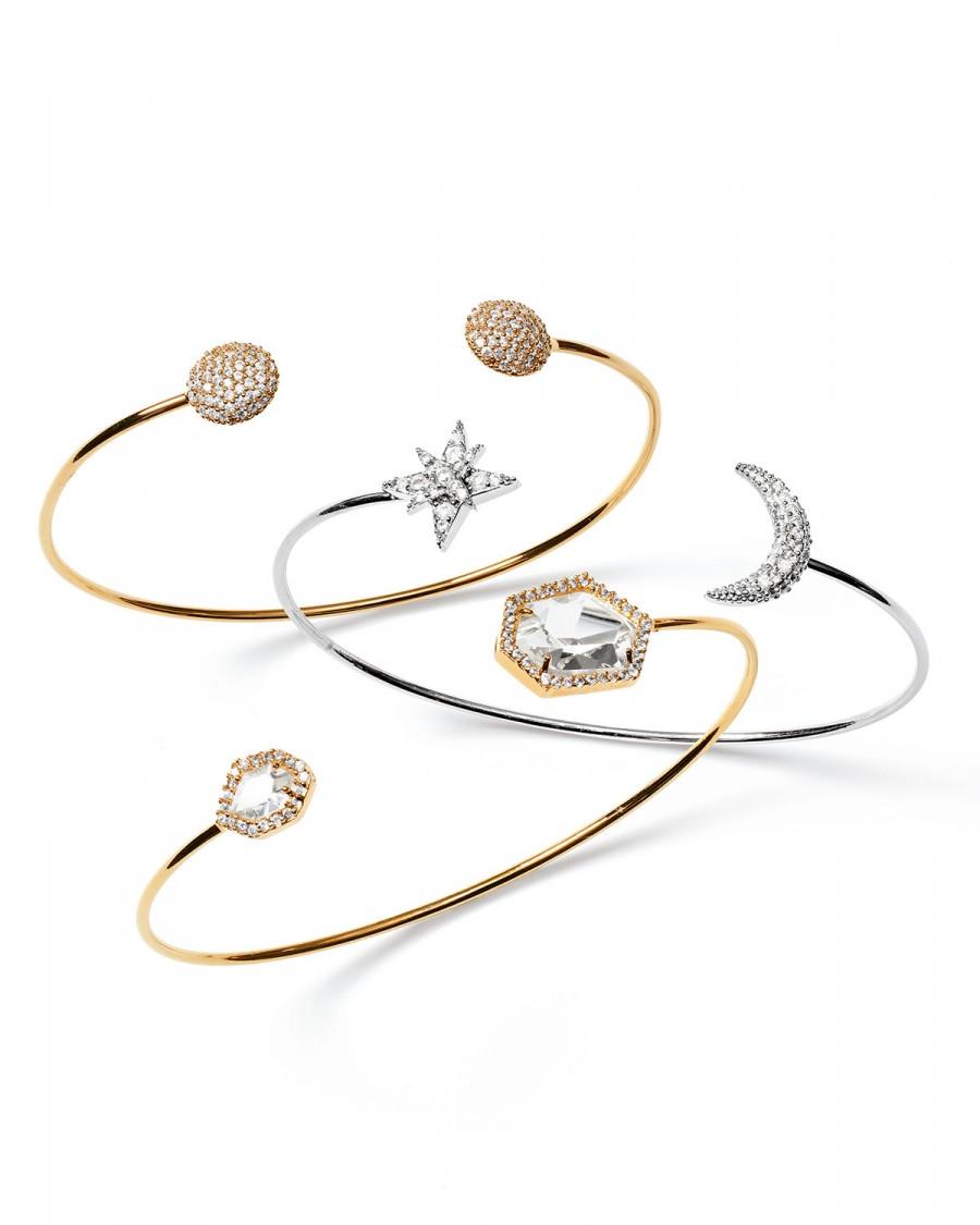 زفاف - Tai 				 			 		 		 	 	   				 				Moon & Star Pinch Bracelet, CZ Ball-Tip Bracelet & Clear-Facet Pinch Bracelet
