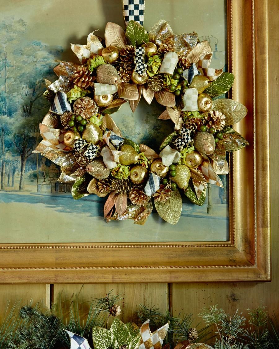 زفاف - MacKenzie-Childs				 		 	 	   				 				Small Tuxedo Christmas Wreath