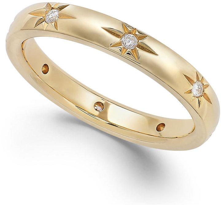 Hochzeit - Marchesa Diamond Star Wedding Band in 18k Gold (1/8 ct. t.w.)