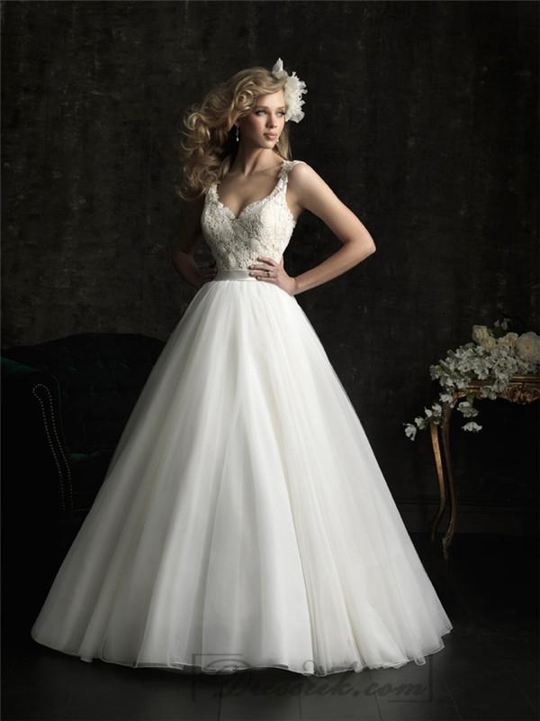 Свадьба - Elegent Straps Sweetheart Bridal Ball Gown with Scooped Back