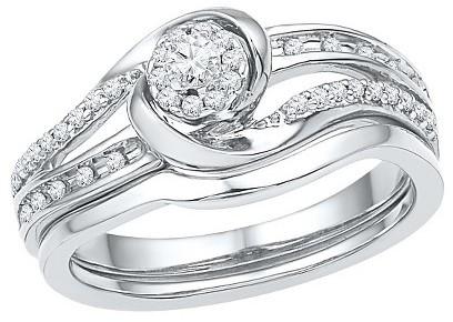 Свадьба - 1/4 CT. T.W. Women's Round Diamond Prong and Nick Set Bridal Ring in 10K White Gold