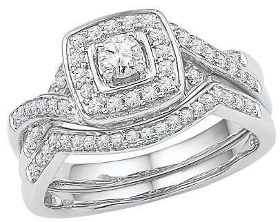 Свадьба - 1/2 CT. T.W. Round Diamond Prong Set Bridal Ring in 10K White Gold