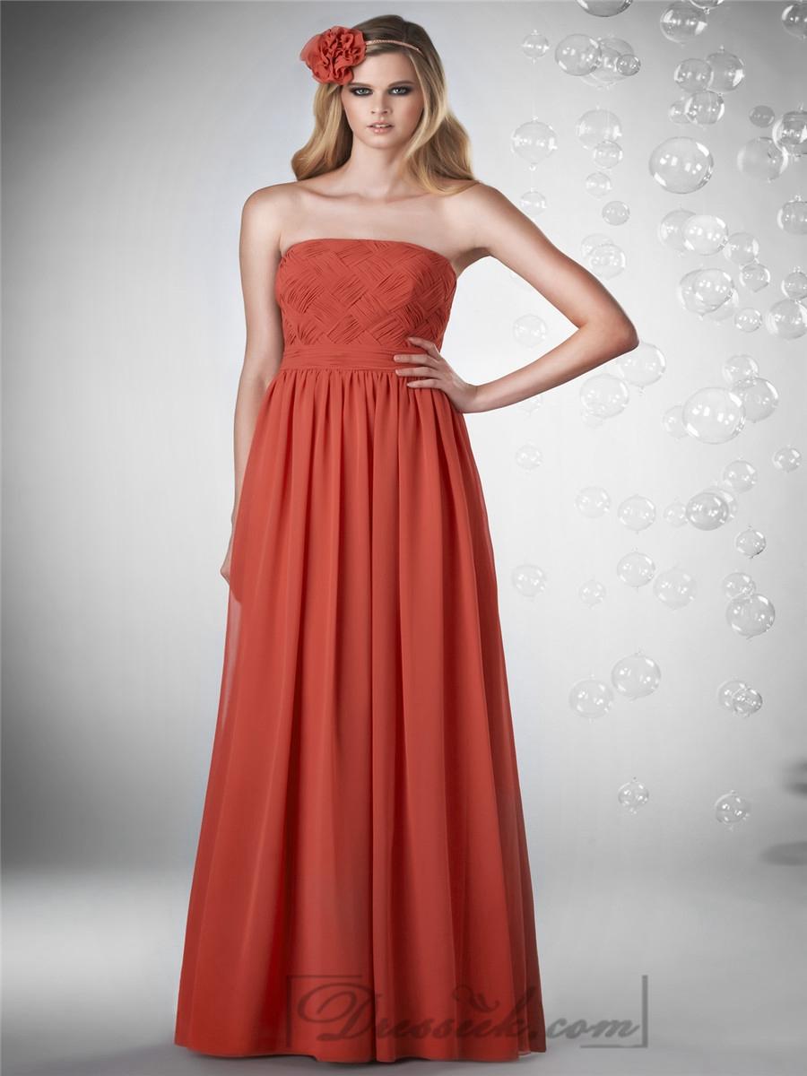 Hochzeit - Strapless Basket Weave with Waist Band and Gathered Skirt Bridesmaid Dresses