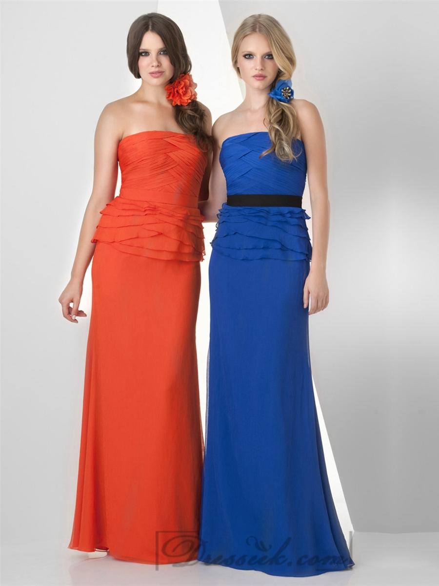 Mariage - Strapless Criss Cross Shirred with Ruffled Bridesmaid Dresses