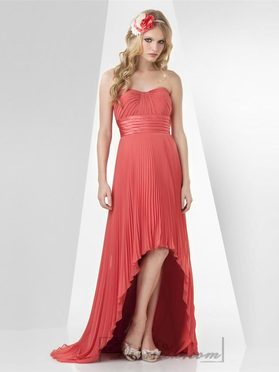 Mariage - Slight Sweetheart High Low Pleated Bridesmaid Dresses