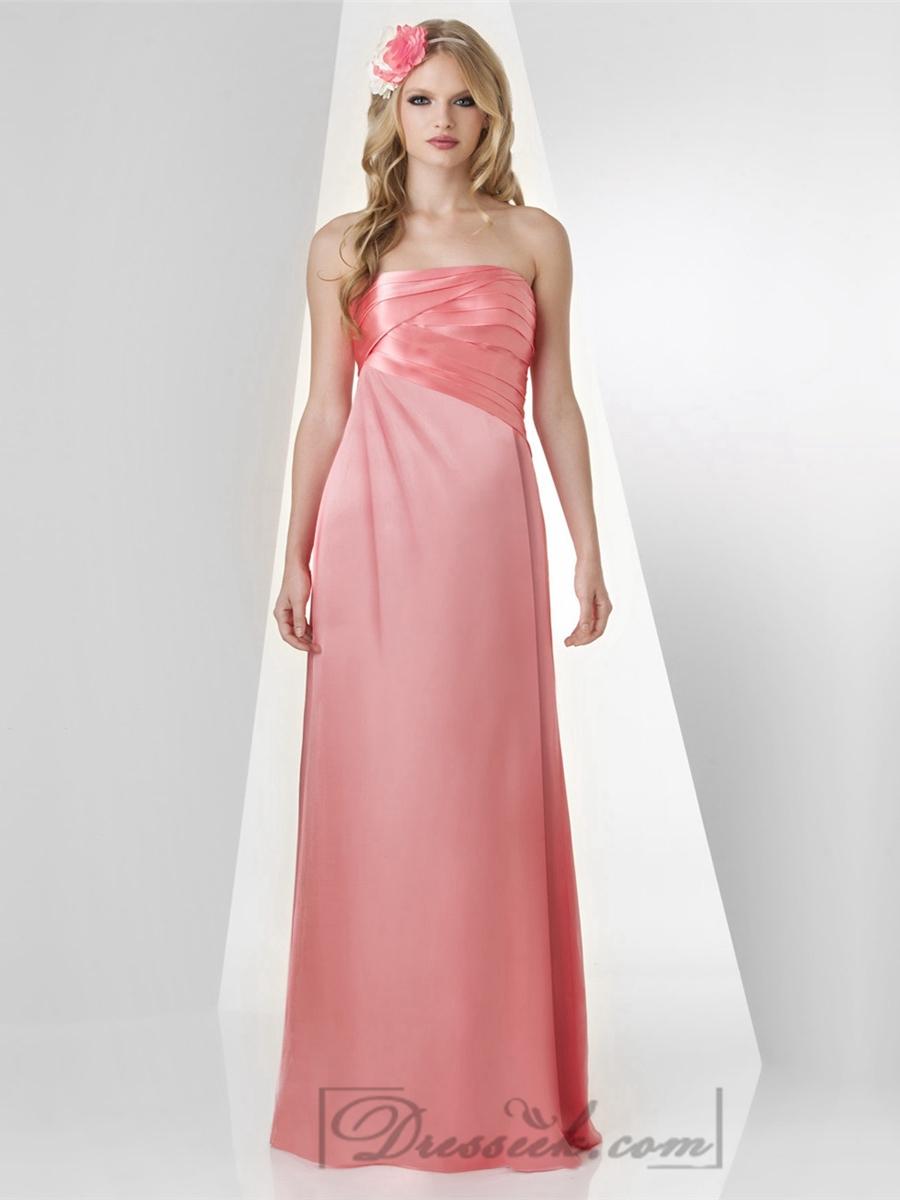 Hochzeit - Tulip Strapless Pleated Bodice Ruffled Bridesmaid Dresses