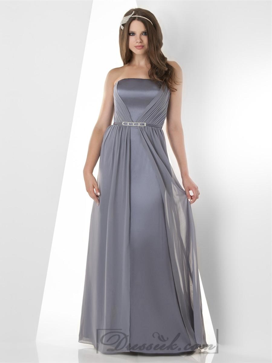 زفاف - Strapless Flat Panel Shirred Bridesmaid Dresses