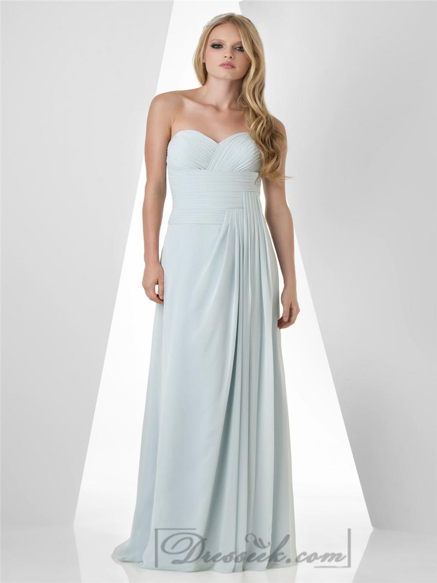 Hochzeit - Sweetheart Shirred Bust Draped Side Bridesmaid Dresses