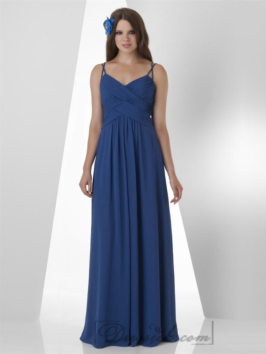 Mariage - Royal Blue Spaghetti Straps Sweetheart Shirred Bridesmaid Dresses