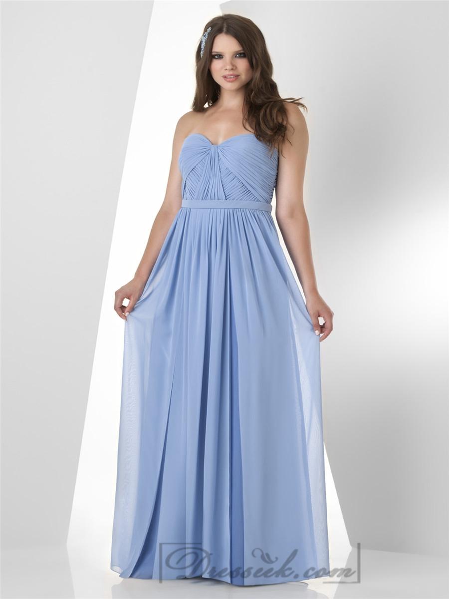 Mariage - Strapless Sweetheart Shirred Bodice Bridesmaid Dresses