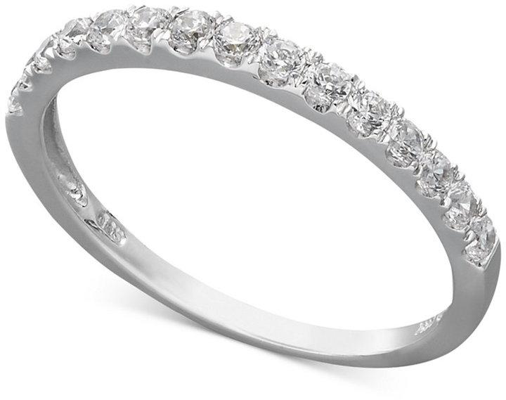 زفاف - Arabella 14k White Gold Ring, Swarovski Zirconia Wedding Band (1 ct. t.w.)