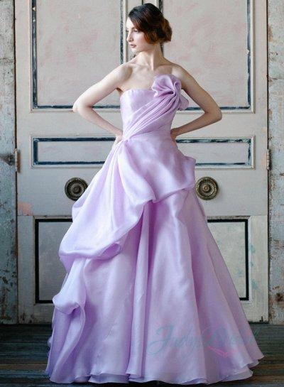 Hochzeit - Romance lilac lanvender colored organza ball 2015 wedding dress