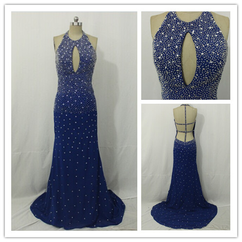 زفاف - Good Quality Blue Sparkly Long Evening Dress & Party Dress & Homecoming Dress