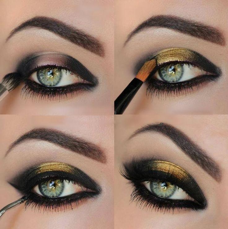 زفاف - Black And Gold Eyeshadow Tutorial