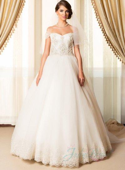 Wedding - JW15083 fairy princess ball gown floor length tulle wedding dress