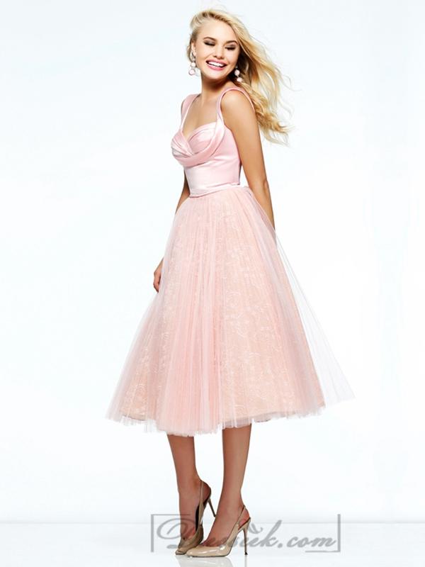 Mariage - Knee Legnth Straps Sweetheart Lace Prom Dresses