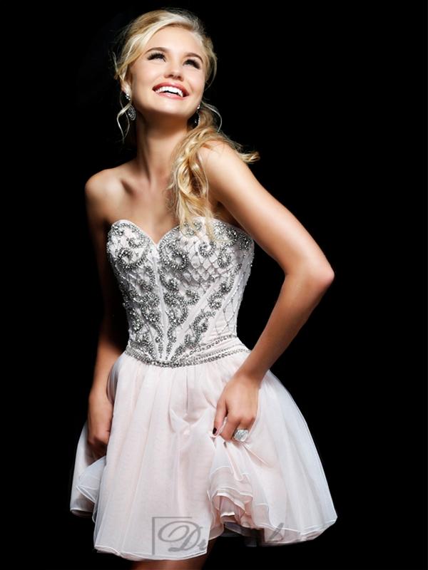 Mariage - Strapless Sweetheart Beaded Bodice Short Prom Dresses