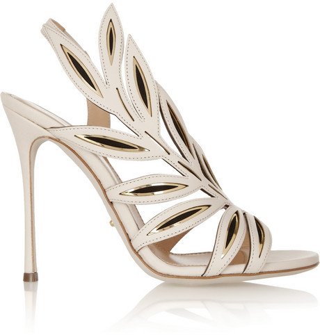 زفاف - Sergio Rossi Flora suede-paneled leather sandals