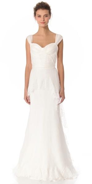 Hochzeit - Alberta Ferretti Collection Cap Sleeve Gown