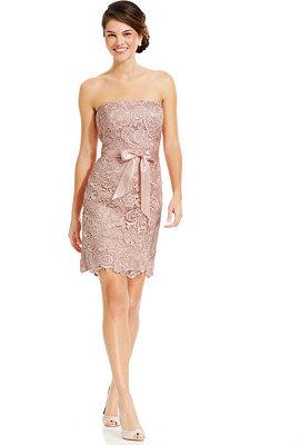 Свадьба - Adrianna Papell Strapless Lace Sheath
