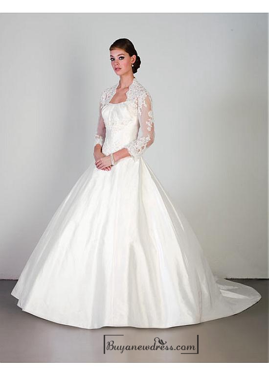 Wedding - Beautiful Elegant Exquisite Taffeta & Tulle strapless Wedding Dress In Great Handwork