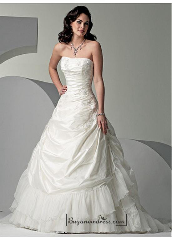 Mariage - Beautiful Elegant Exquisite Taffeta A-line Wedding Dress In Great Handwork