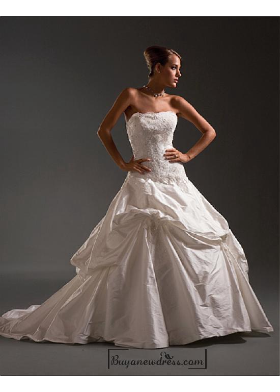 زفاف - Beautiful Elegant Exquisite Taffeta Wedding Dress In Great Handwork