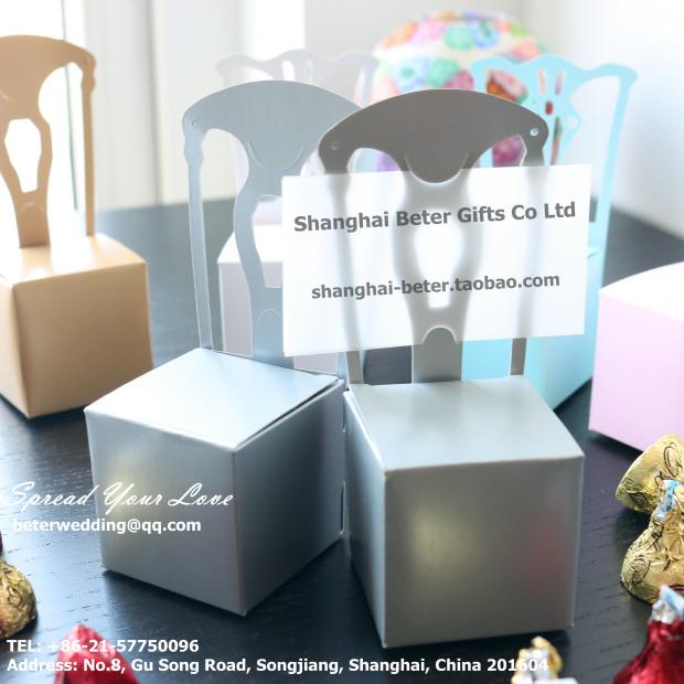 Hochzeit - Silver Miniature Chair Place Card Holder and Favor Box TH002-A3