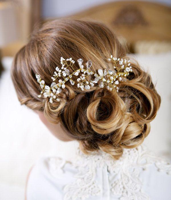 Mariage - Pearl Bridal Hair Comb -  Crystal And Pearl Headpiece