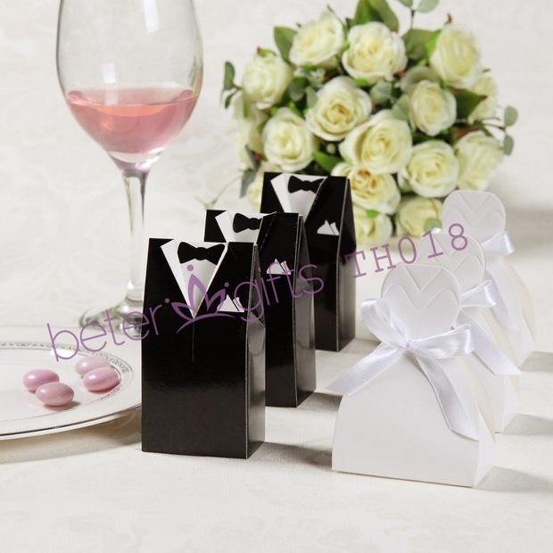 Hochzeit - Wedding Dress and Tuxedo Favor Boxes TH018 unique Wedding Souvenir wholesale@BeterWedding