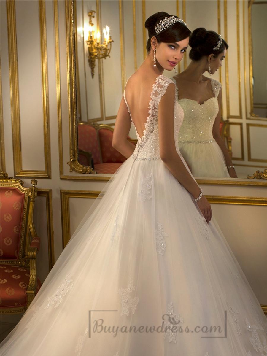 زفاف - Straps Sweetheart Lace Princess Ball Gown Wedding Dresses