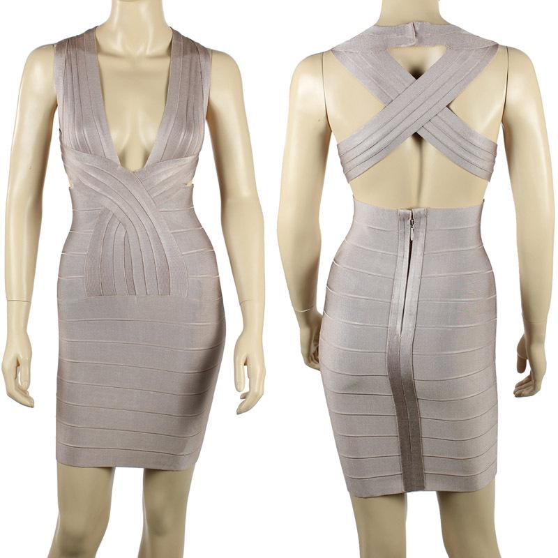 زفاف - New Arrival V Neck Fashion Bandage Dress Bodycon Dress Sale 2014