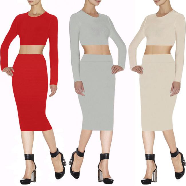 زفاف - 2015 New High Two Pieces Womens Bandage Dress For Cheap