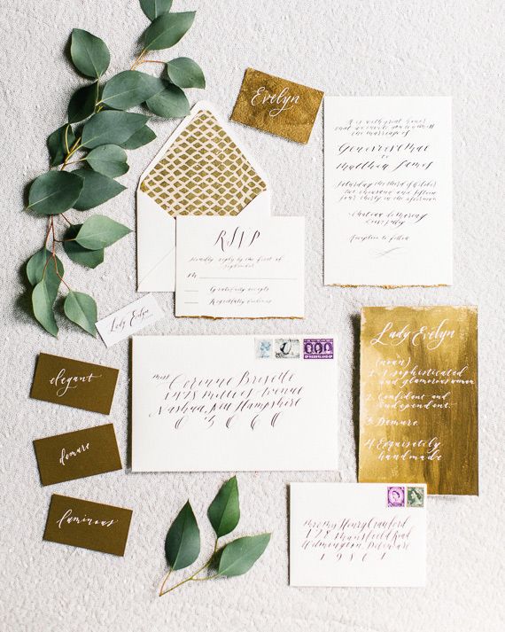 Hochzeit - Invitation Paper Gold
