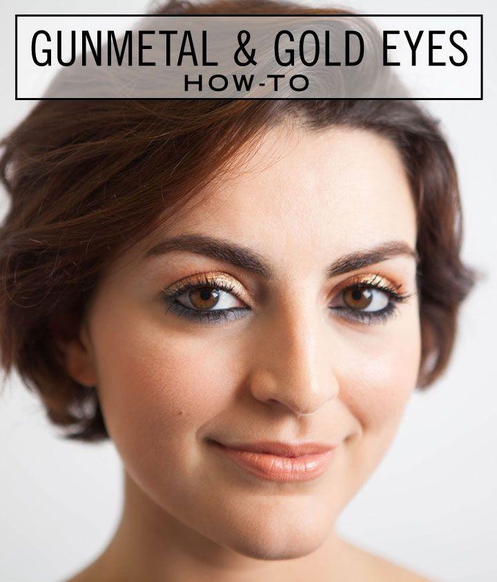 زفاف - Makeup How-To: Gorgeous Gunmetal & Golden Eyes