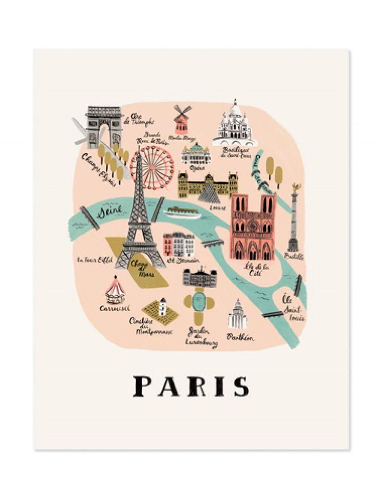 Hochzeit - Paris Map Print