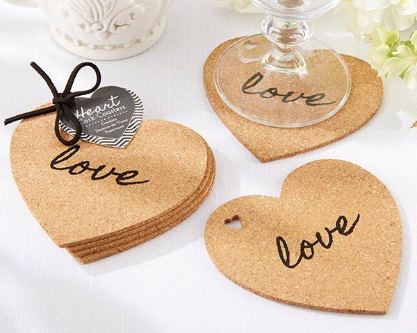 Wedding - "Heart" Cork Coasters (Set Of 4)