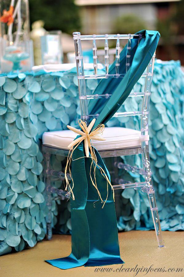 Hochzeit - Polyester Chair Sash - Turquoise [EF Polyester Turquois Chair Sash]