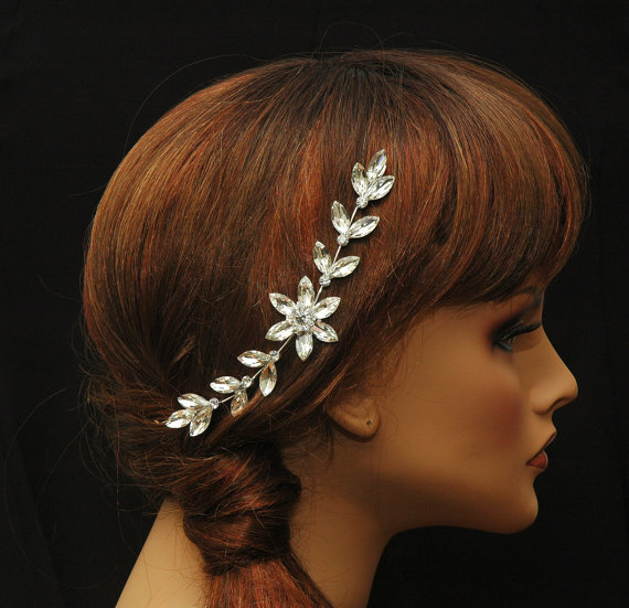 زفاف - Crystal Bridal Headpiece, Rhinestone Bohemian Chain Headpiece, Wedding Hair Jewelry,Bridal Headdress,Head Chain