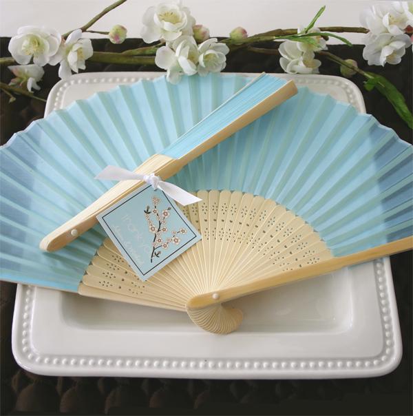 Hochzeit - Silk Fan - Blue