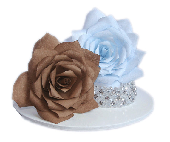 Hochzeit - Flower cake topper, Wedding favors, Escort cards, Coffee Filter Roses, Paper flowers, Baby Shower decor, Centerpiece decor, Bouquet flowers