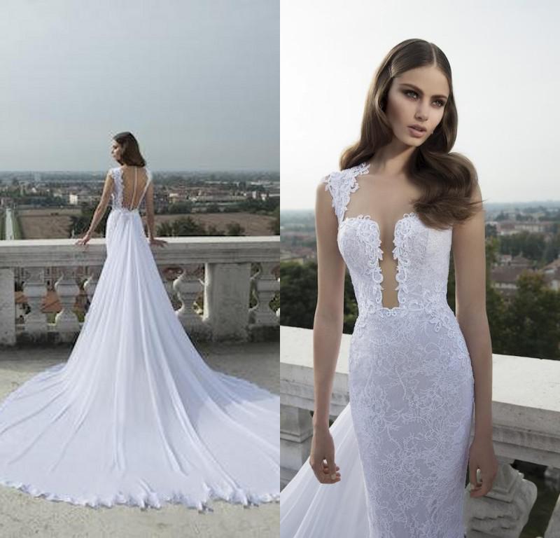 Ivory Lace Tulle Sheer Back Wedding Dress | Wedding 