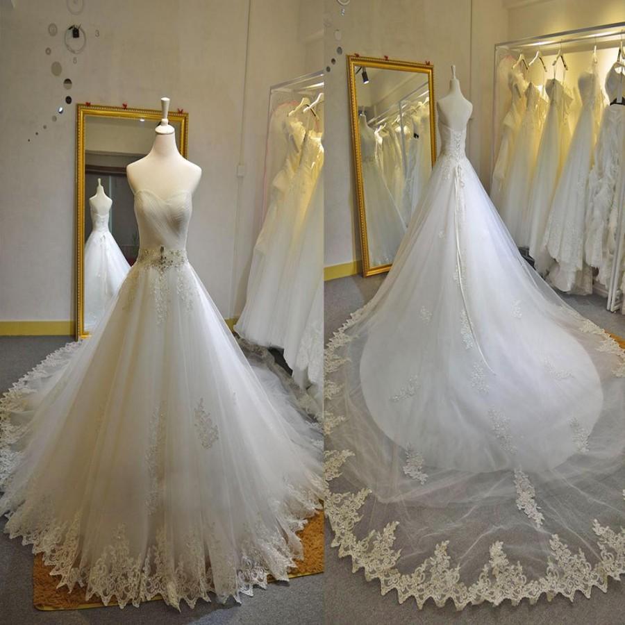 زفاف - Cheap 2015 Wedding Dresses - Discount Sweetheart Tull Applique 2015 Wedding Dresses Beads Crystal Online with $120.95/Piece 