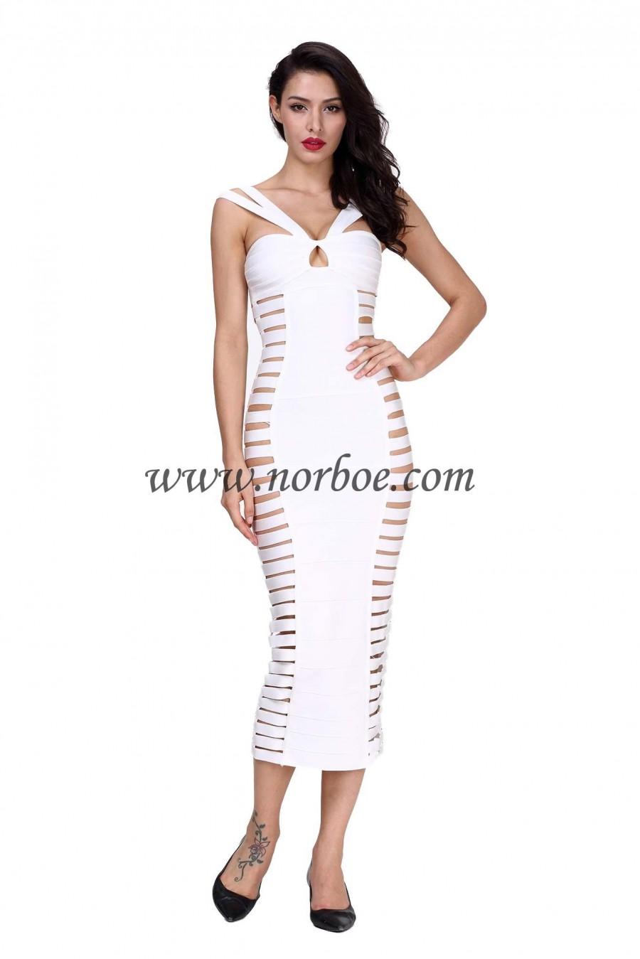 Свадьба - Norboe White Hollow Out Maxi Evening Gown