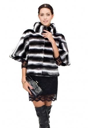 Hochzeit - Short  fur coat with chinchilla fur middle sleeve