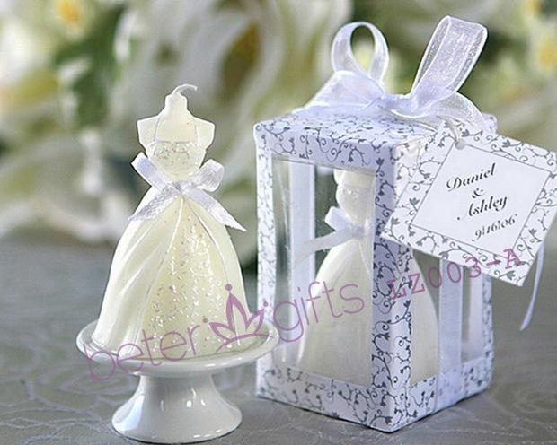 Wedding - Wedding Gown Candle in Designer "Window Shop" Gift Box