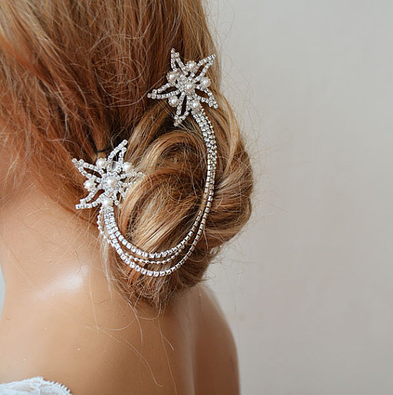 زفاف - Wedding Hair Accessory, Bridal Headbands, Rhinestone Star Headband, Wedding Hair Clip, Wedding Hair Vine