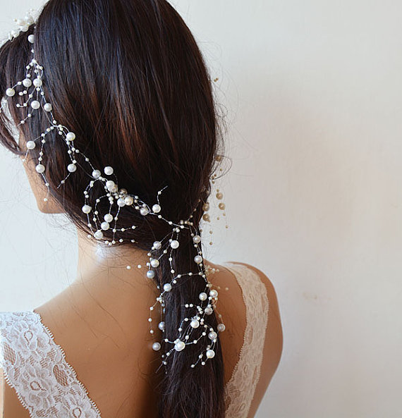 Hochzeit - Pearl headband, Wedding Pearl headband, Bridal Hair Accessories, Wedding Hair Accessories