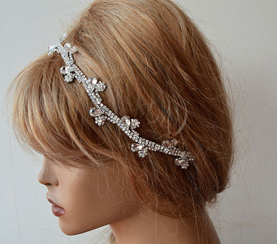 زفاف - Wedding Headband, Bridal Hair Accessory, Bridal Rhinestone Headband, Bridal Headbands, Wedding Hair Accessory
