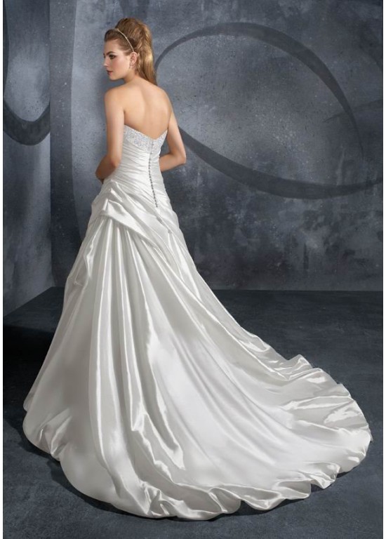 Mariage - Modern Taffeta Zipper Chapel Train Bridal Wedding Dress under 200